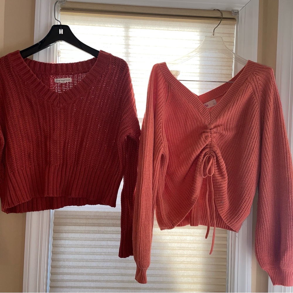 Chic Red and Pink Knit Sweaters